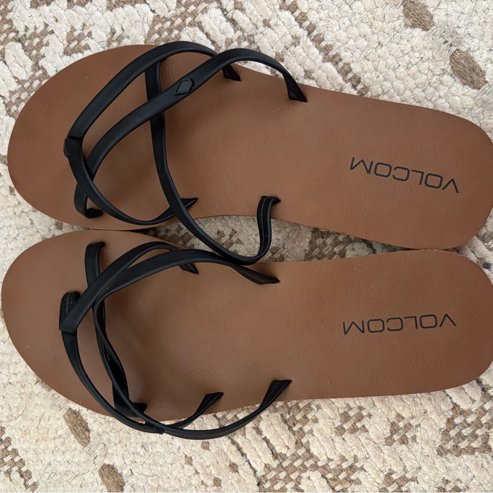 Volcom Women's Black and Brown Sandals